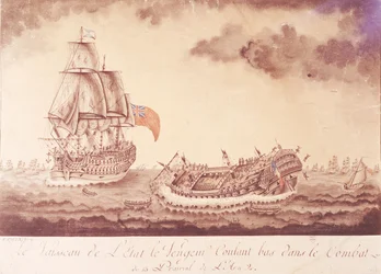 &39;O Vingador do Povo&39; Afundando na Batalha de Ushant, 1º de junho de 1794